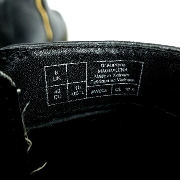 Dr. Martens Magdalena Black Leather Chunky Heel Zip Up Chelsea Boots Women 10 - Picture 8 of 8